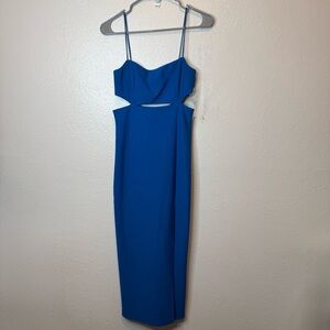 Hello Molly Royal Blue Spaghetti Strap Cut Out Body Con Dress Size Medium